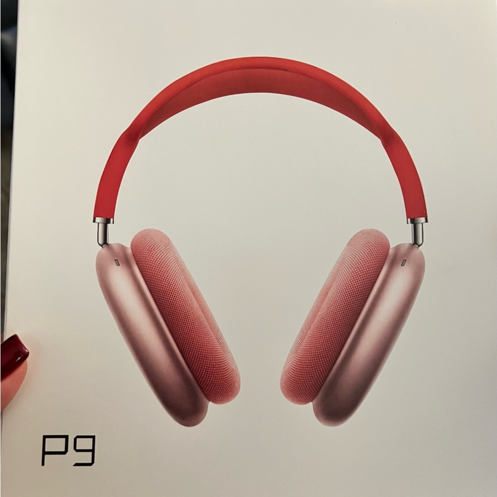 P9 Over-Ear Headphones Pink with Red head piece